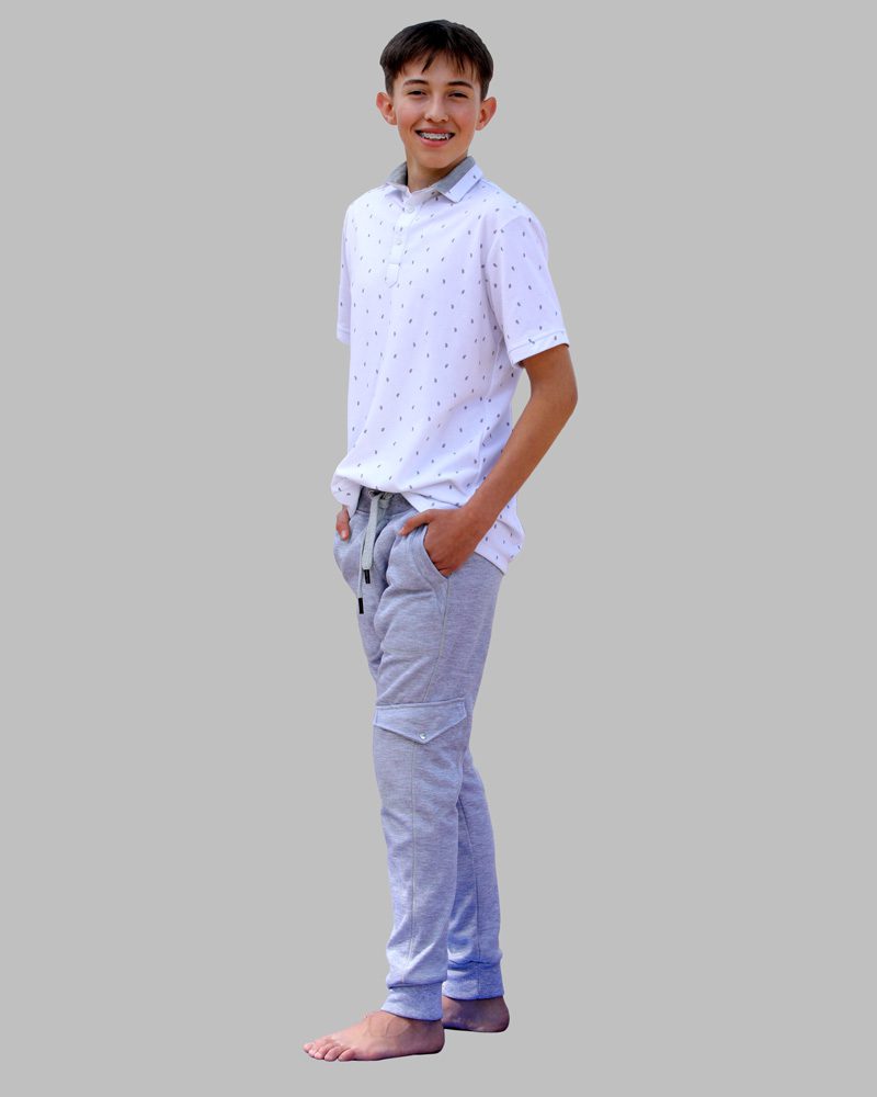 Jogger Premium para Hombre. Tipo Cargo. Gris Claro